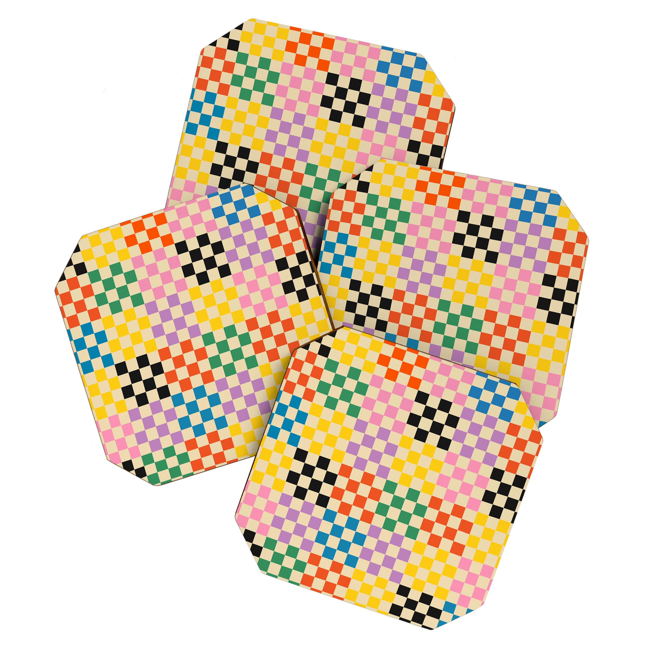 Colorful Checkerboard Coaster Gallery Image 1