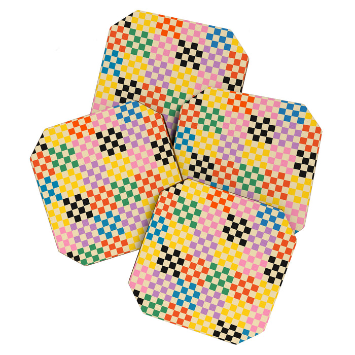 Colorful Checkerboard Coaster Gallery Image 1