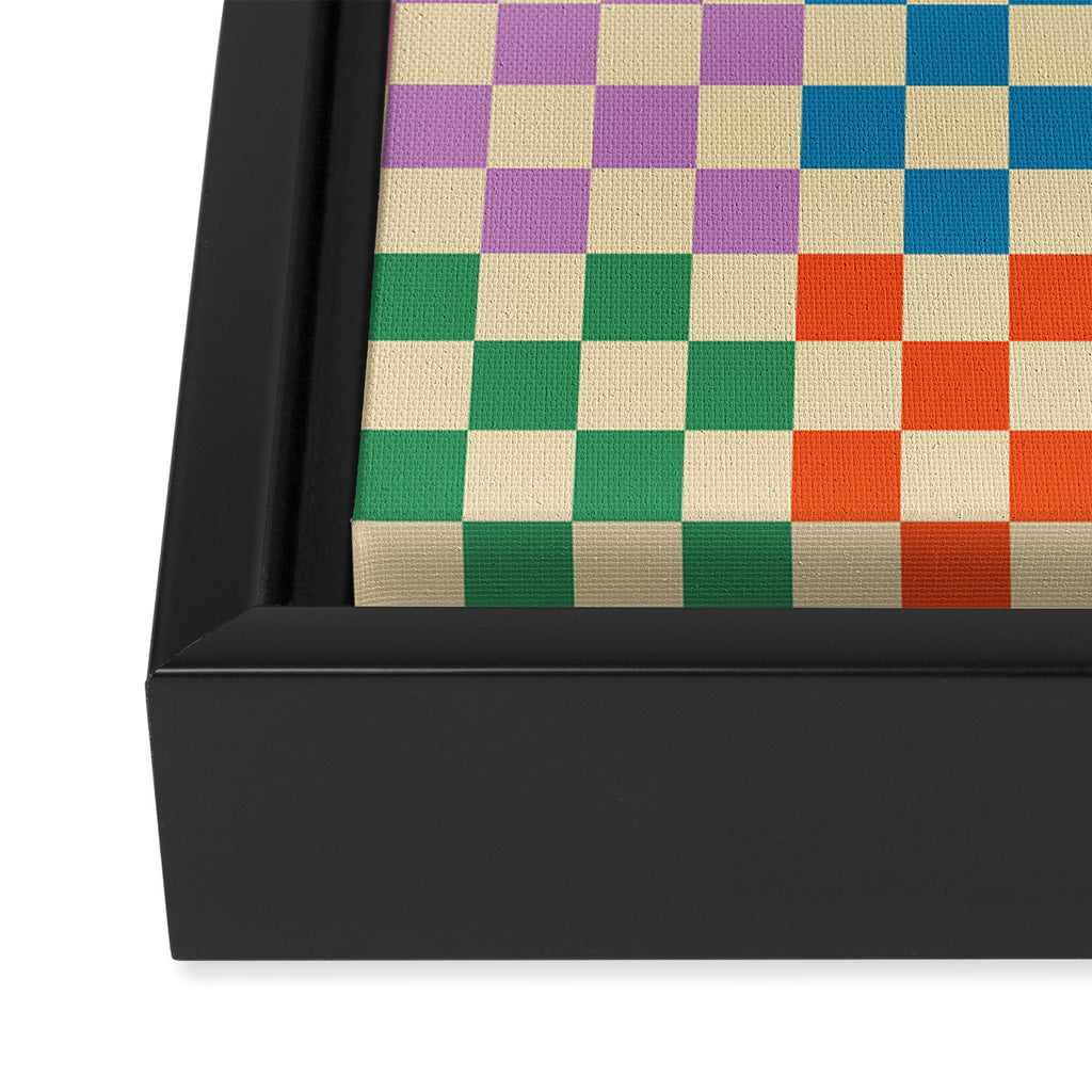 Colorful Checkerboard Framed Canvas Print Gallery Image 3