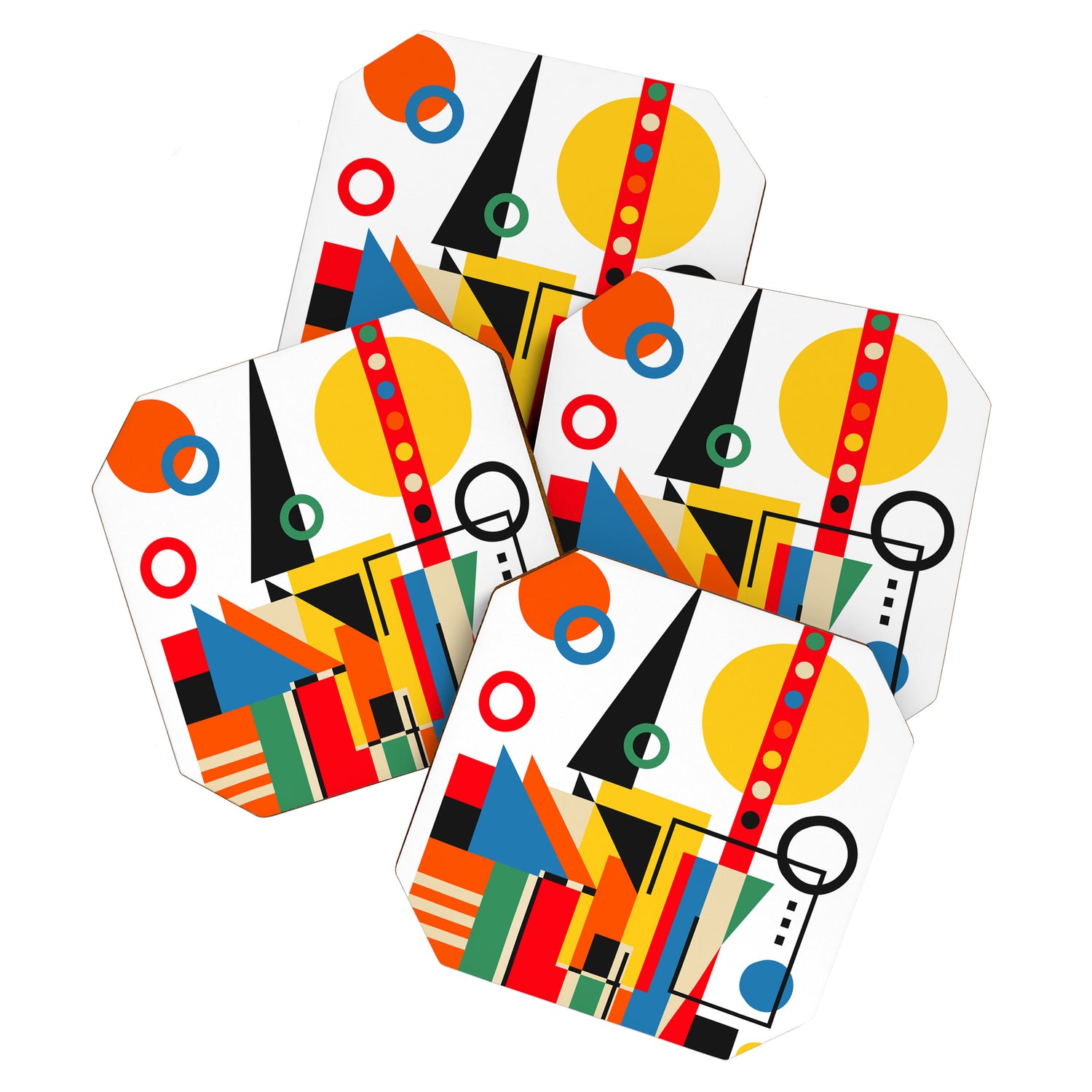 Colorful Cityscape Coaster Gallery Image 1