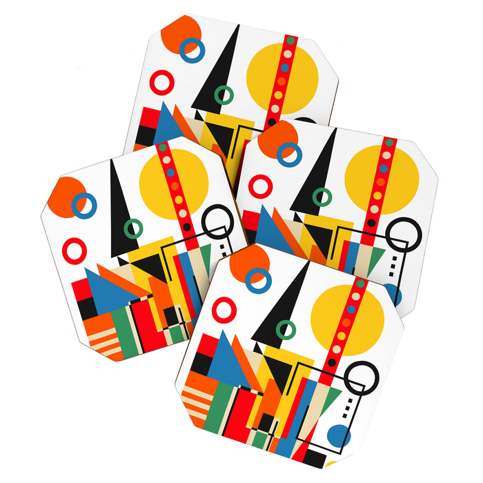 Colorful Cityscape Coaster Gallery Image 1