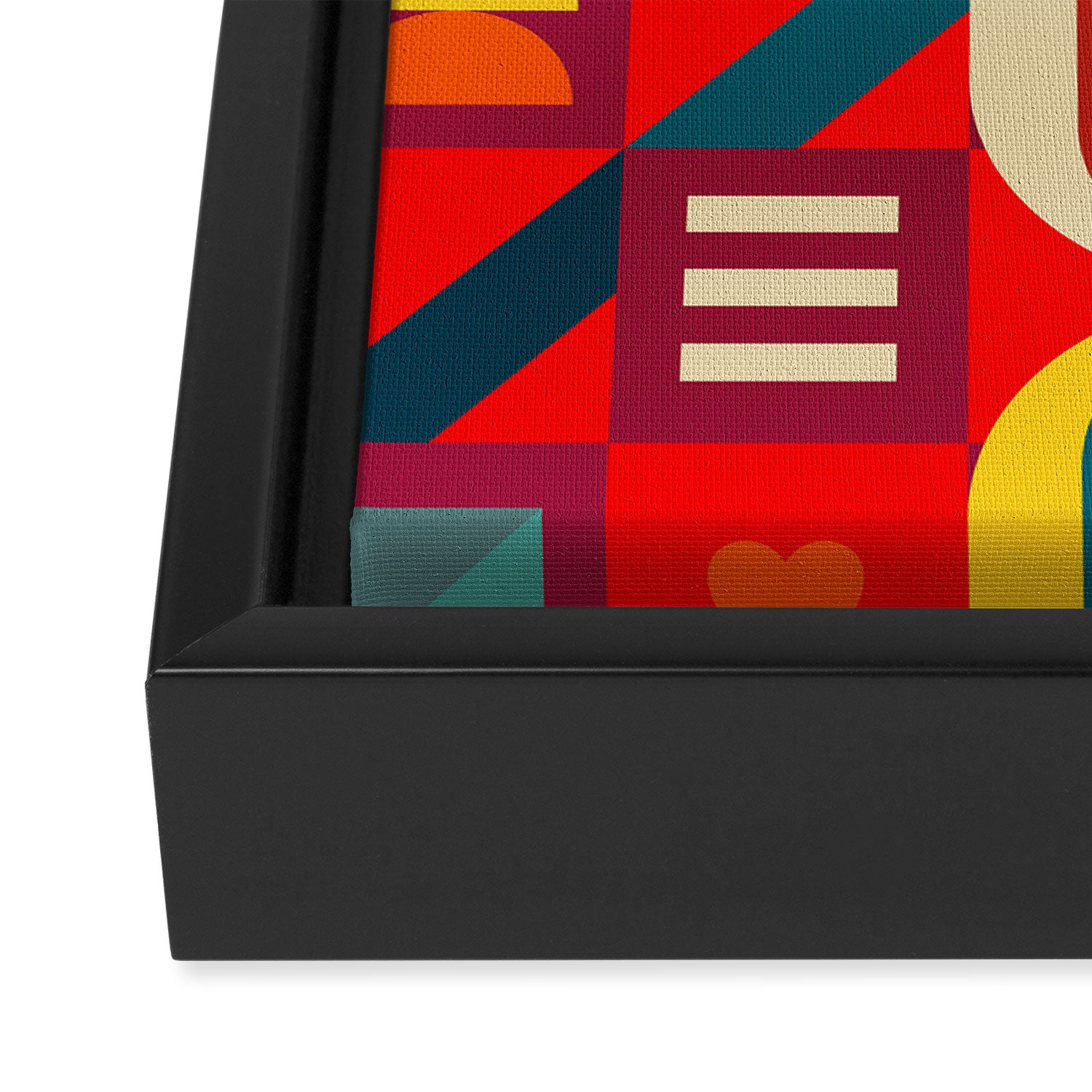 Colorful Happy Geometrics Framed Canvas Print Gallery Image 3