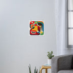 Colorful Happy Mood- Folk Art Style - Geometric Abstract Illustration - Jen Du Art Print Gallery Image 3