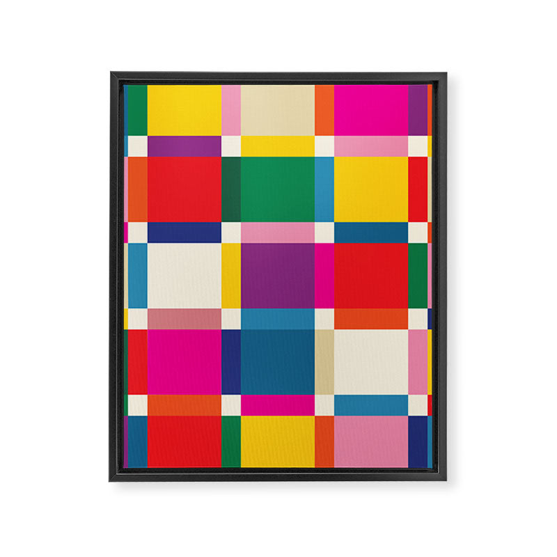 Colorful Happy Shapes Framed Canvas Print Gallery Image 8