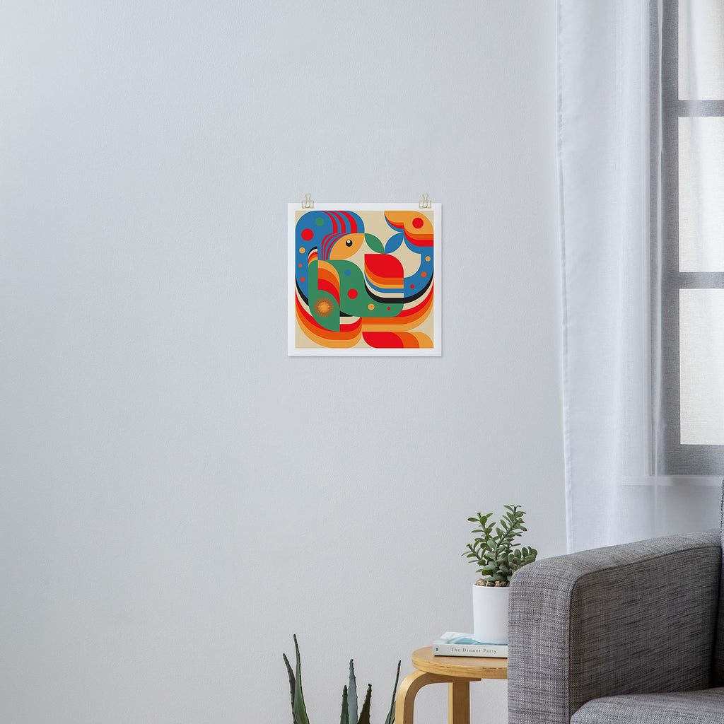 Colorful Hipster Girl and Wonderland Art Print Gallery Image 3
