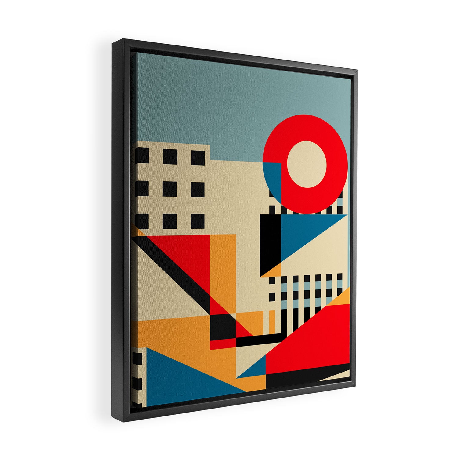 Dream Geometric City Framed Canvas Print Gallery Image 2