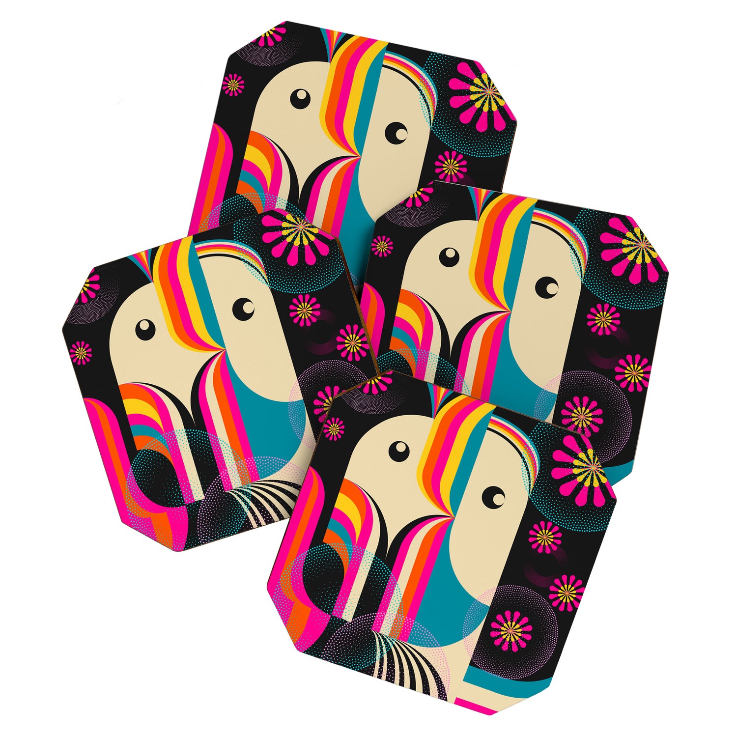 Folk Art Girls Illustration Coaster Gallery Image 1