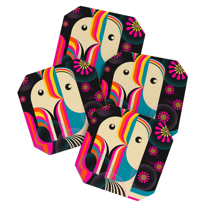 Folk Art Girls Illustration Coaster Gallery Image 1