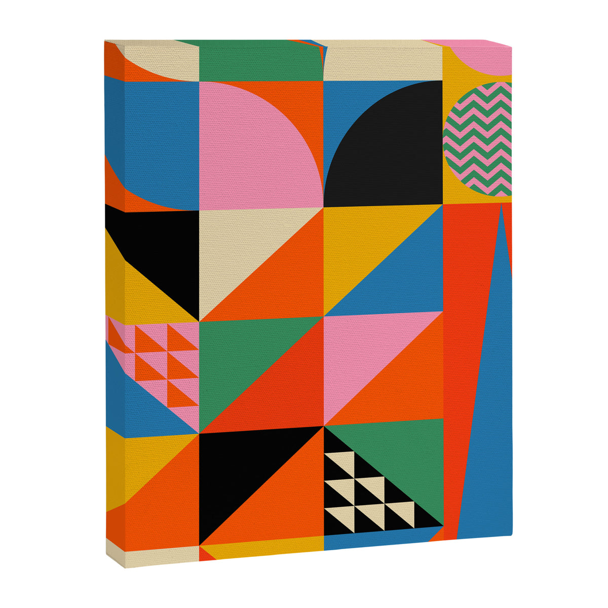 Geometric abstraction in colorful shapes   Canvas Print Gallery Image 6