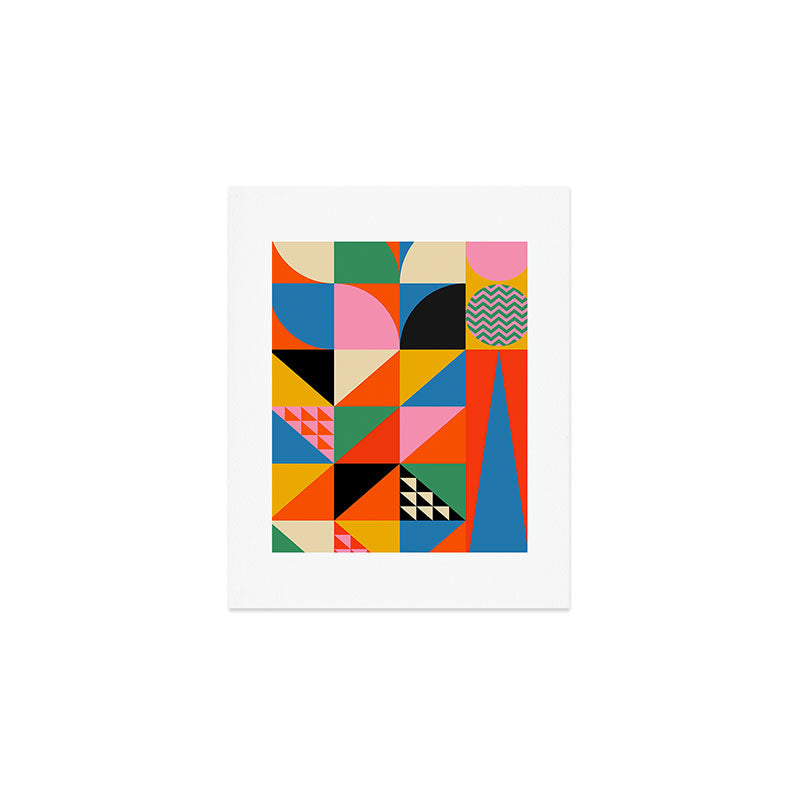 Geometric abstraction in colorful shapes   Art Print Gallery Image 1