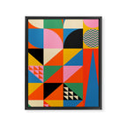 Geometric abstraction in colorful shapes   Framed Canvas Print Gallery Image 6