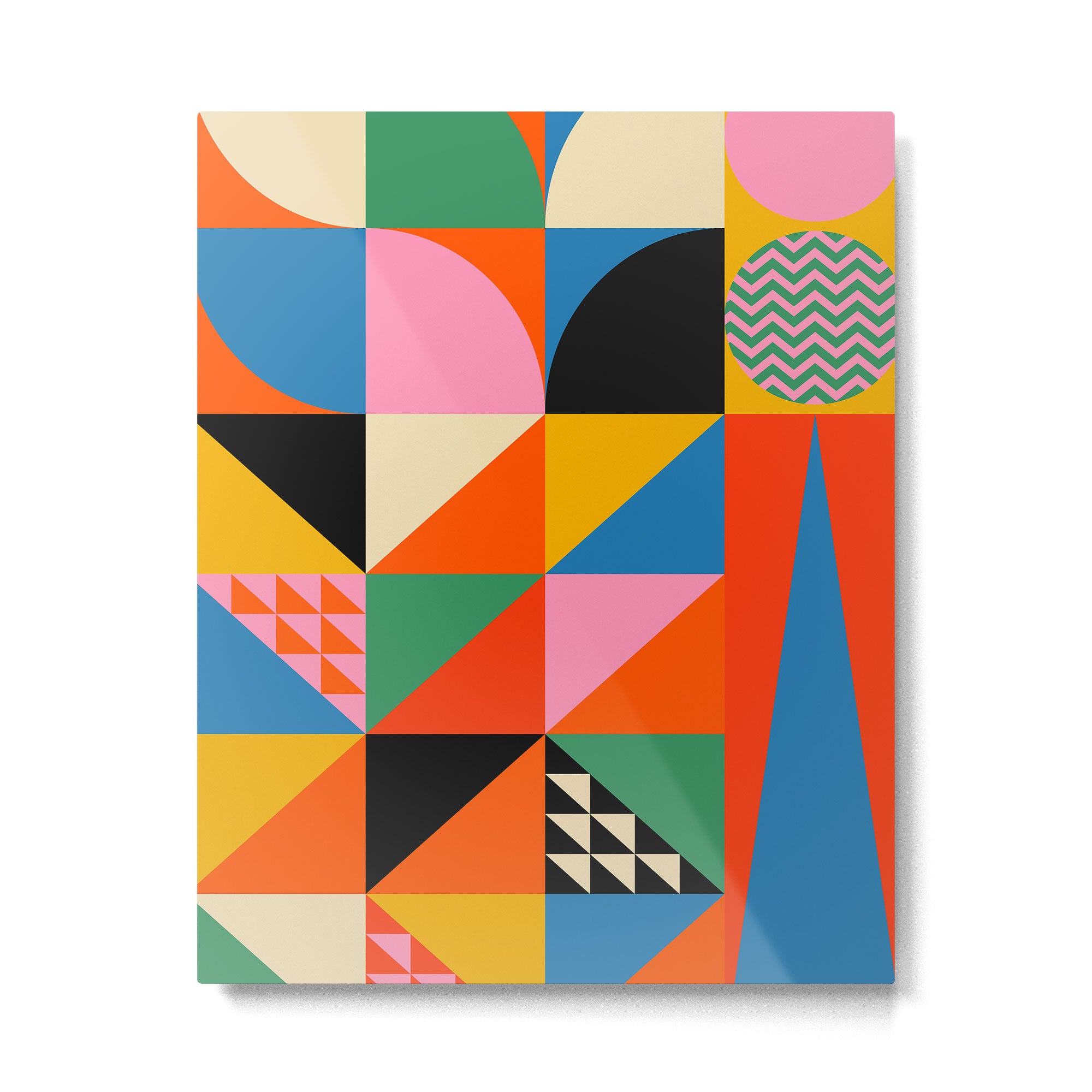 Geometric abstraction in colorful shapes   Metal Print Gallery Image 4