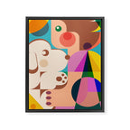 Girl with Cute Puppy Framed Canvas Print Gallery Image 6