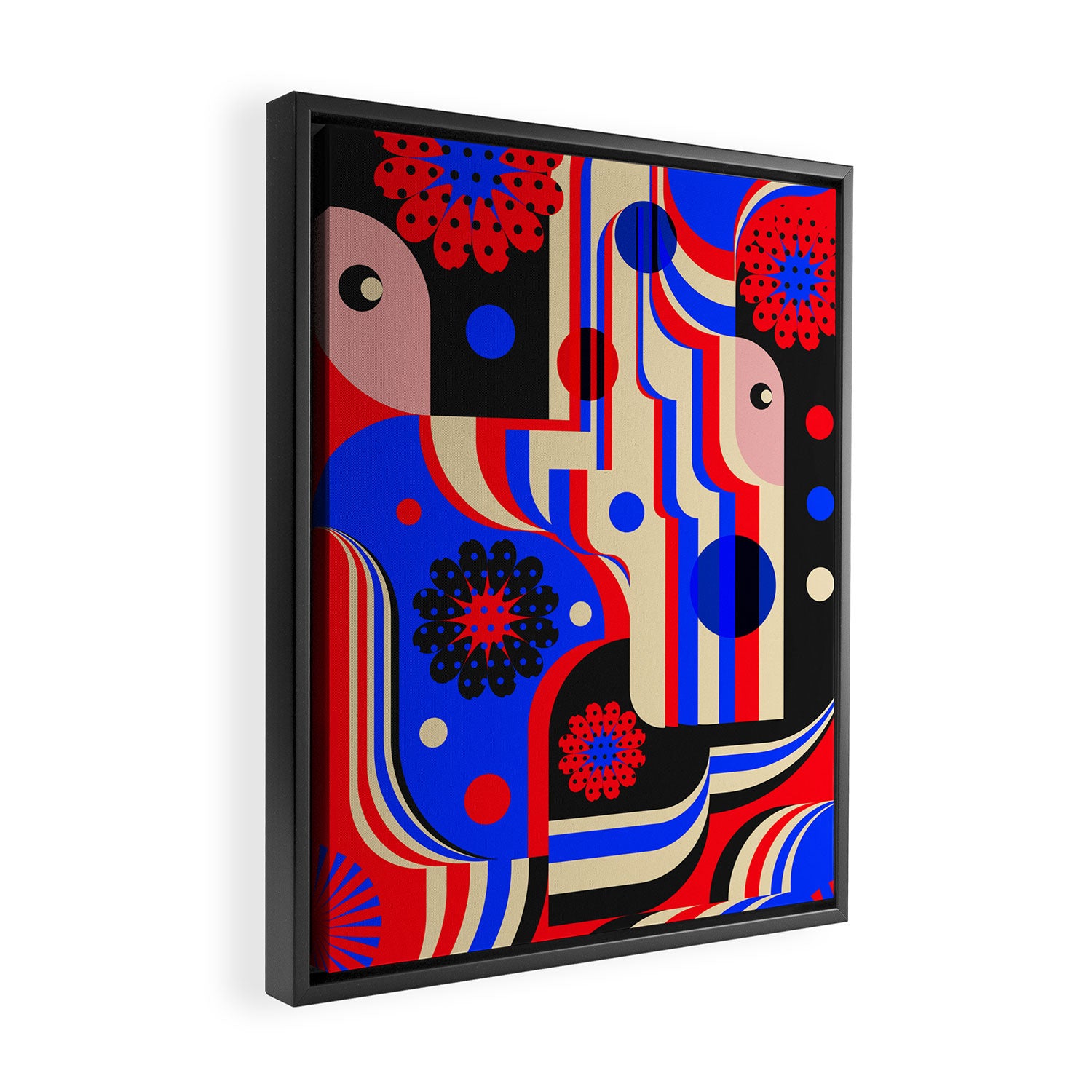 Girls in Blue Framed Canvas Print Gallery Image 2