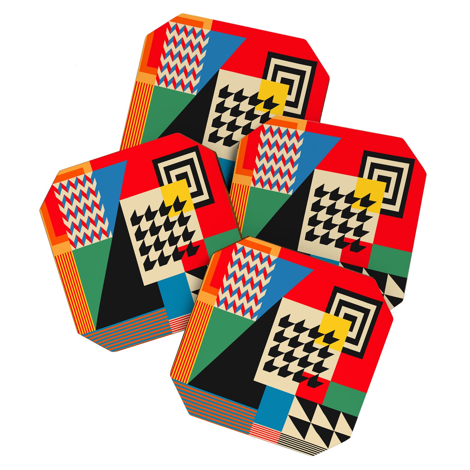 Groovy Modern Abstract Architecture in Geometric Shapes Coaster Gallery Image 1