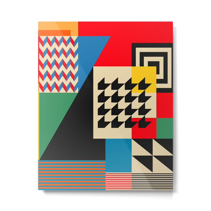 Groovy Modern Abstract Architecture in Geometric Shapes Metal Print Gallery Image 1