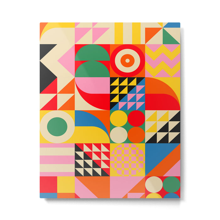 Happy Colorful Geometric Tropical Jungle Metal Print Gallery Image 1