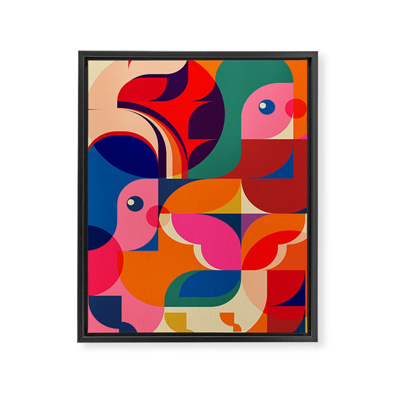 Happy Colorful Girls  Framed Canvas Print Gallery Image 8