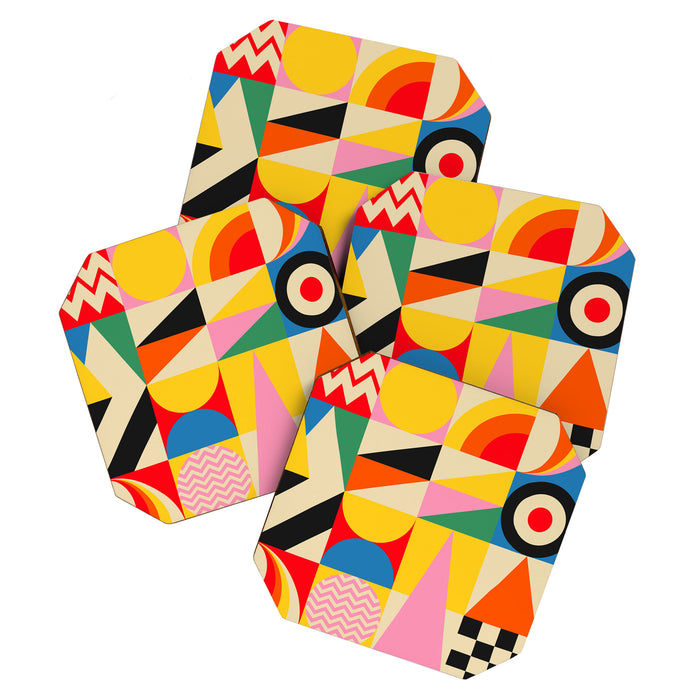 Happy Geometric Vibes Coaster Gallery Image 1