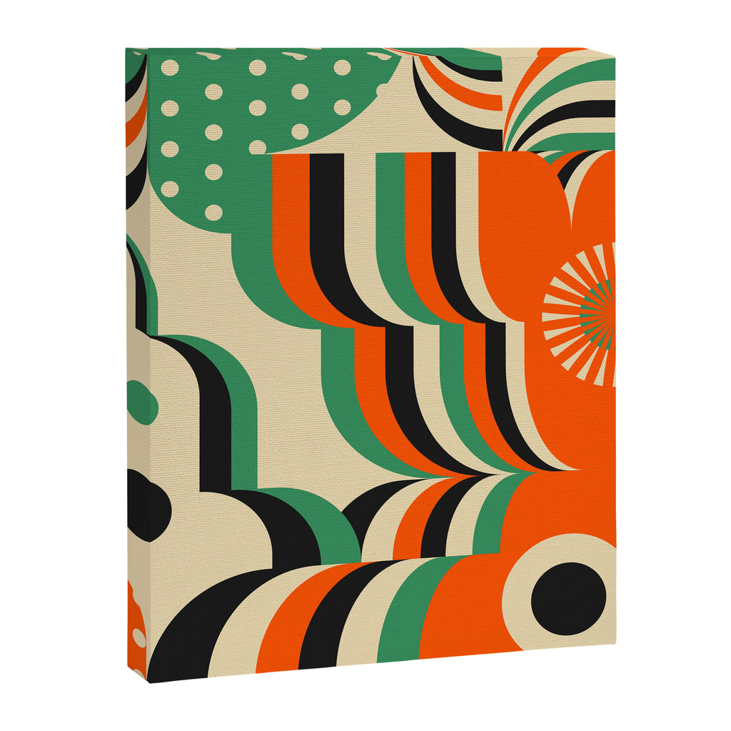 Happy Orange Green Geometric Garden Canvas Print Gallery Image 8