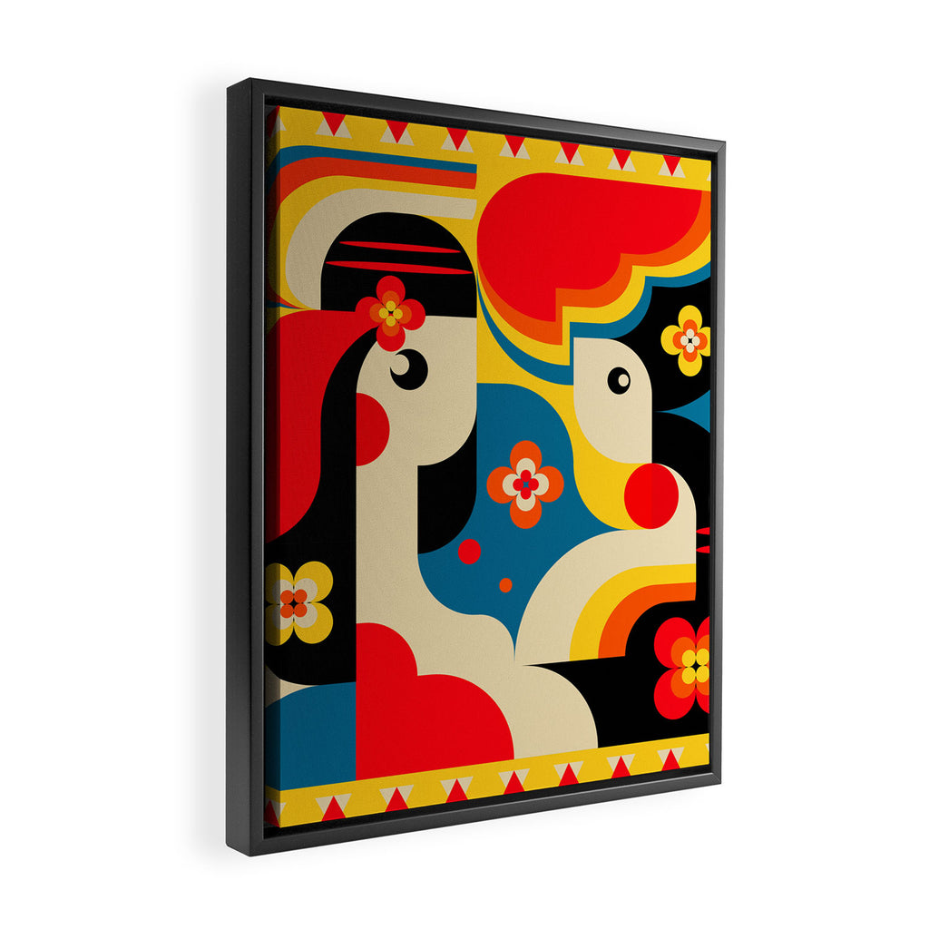 Happy Sun kissed Girls Framed Canvas Print Gallery Image 2