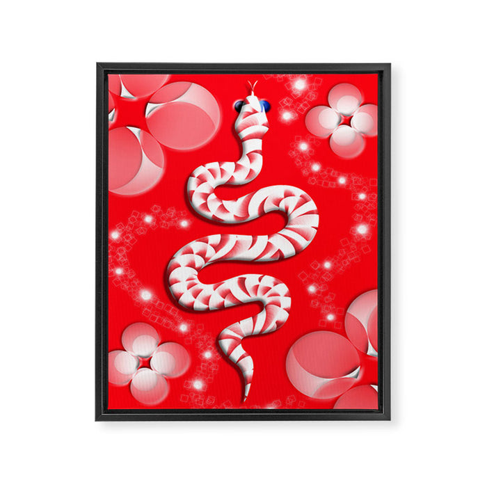 Lucky Red Snake Framed Canvas Print Gallery Image 1