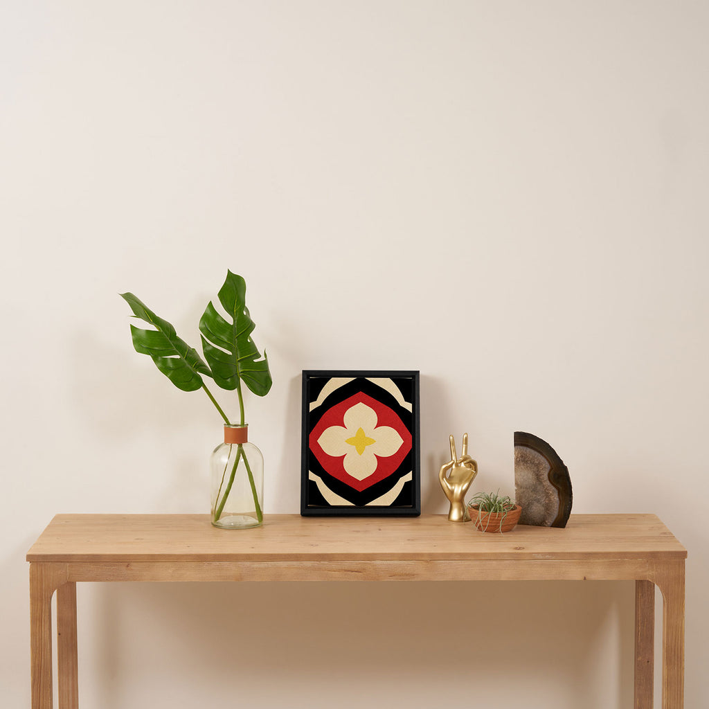 Mid-Century Modern Flower Framed Canvas Print Gallery Image 4