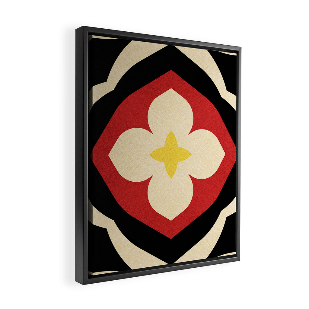 Mid-Century Modern Flower Framed Canvas Print Gallery Image 2