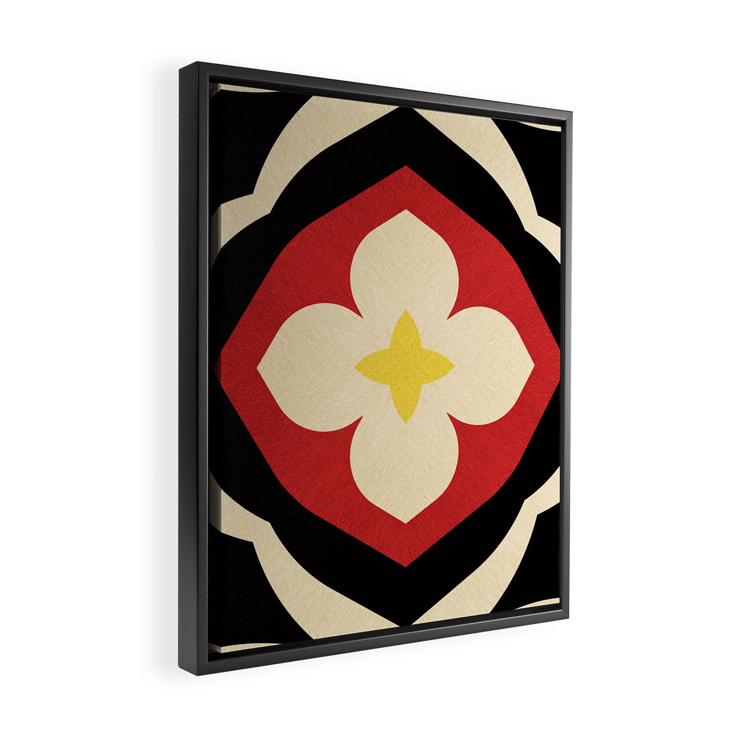 Mid-Century Modern Flower Framed Canvas Print Gallery Image 2