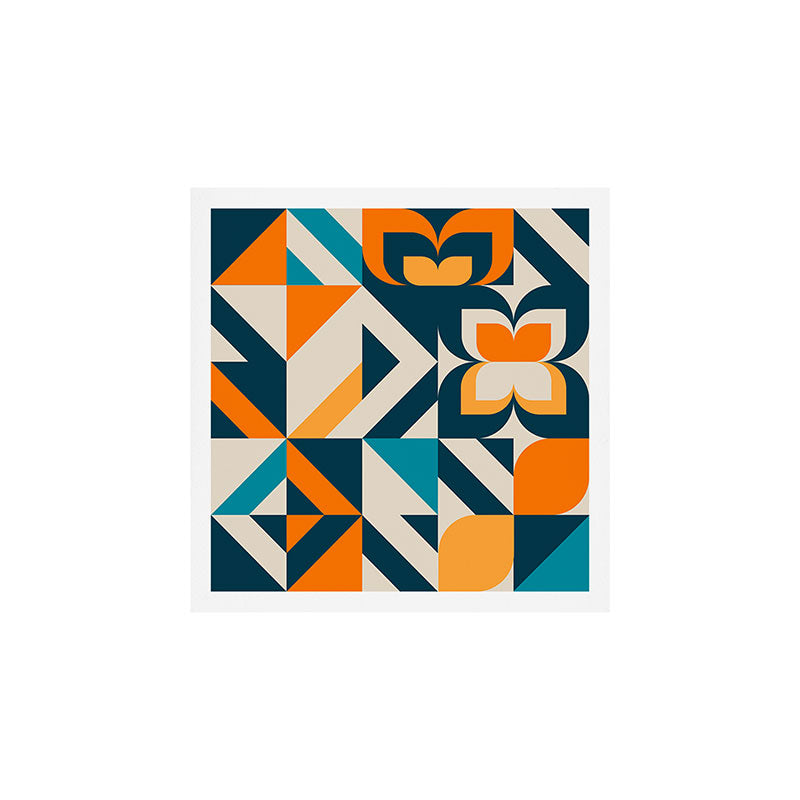 Modern Geometric flowers pattern Art Print Gallery Image 1