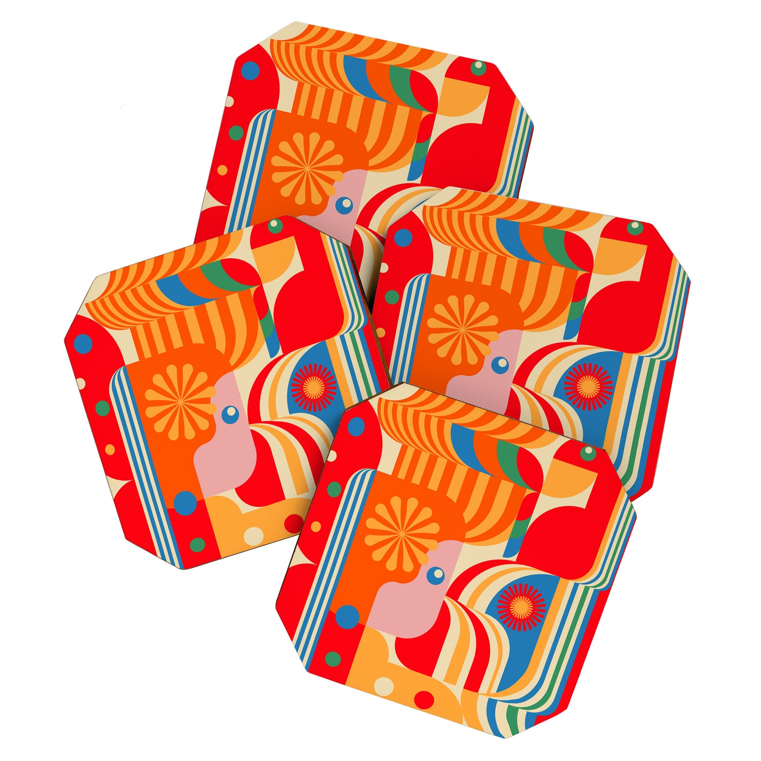 Orange Happy Girl and Cute Duck Coaster Gallery Image 1