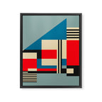 Piet Mondrian Inspired Modern Abstract Geometric Architecture Framed Canvas Print Gallery Image 8