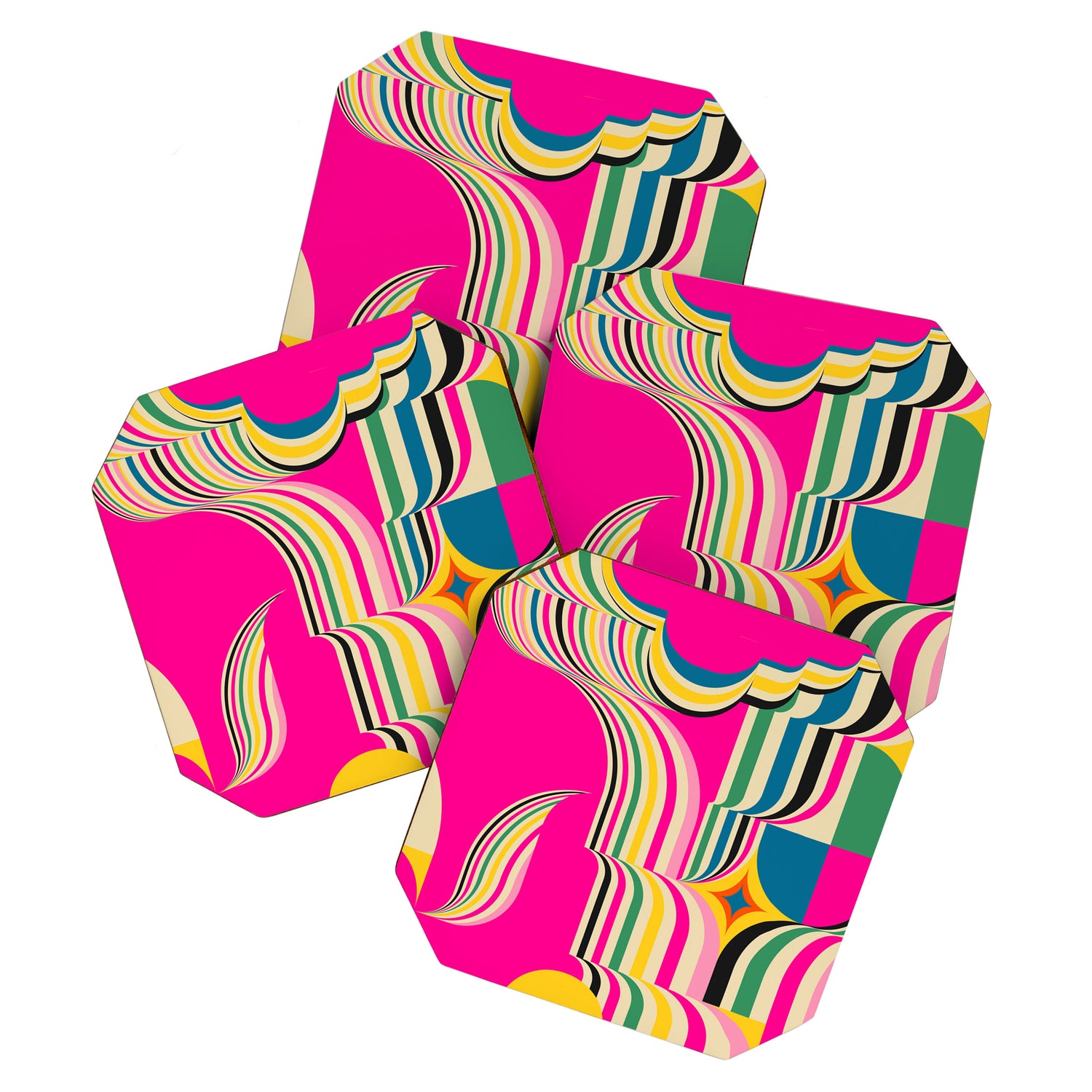 Pinky Groovy Girl and Landscape Coaster Gallery Image 1