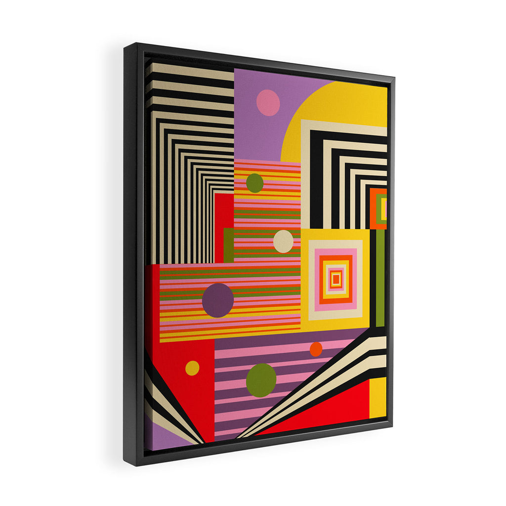 Psychedelic City Wander Framed Canvas Print Gallery Image 2