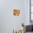 Retro Geometric Abstract Girl and Landscape Illustration Art Print Gallery Image 3
