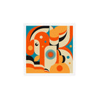 Retro Geometric Abstract Girl and Landscape Illustration Art Print Gallery Image 1