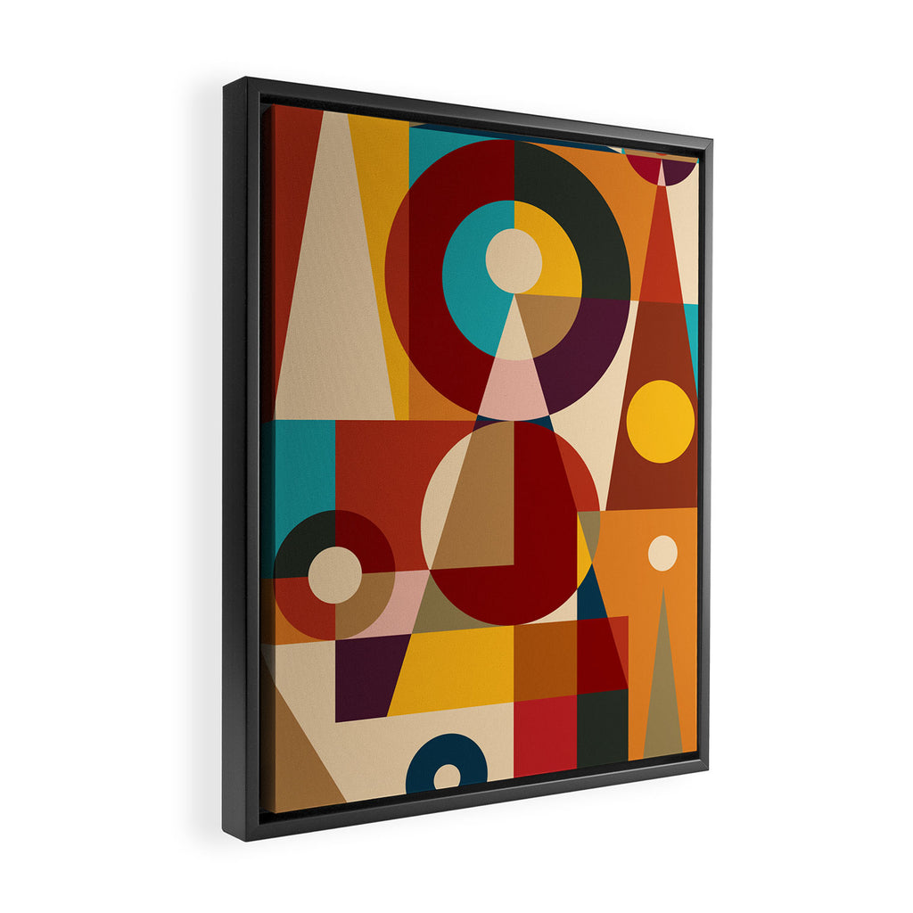 Retro Geometric Collage Framed Canvas Print Gallery Image 2