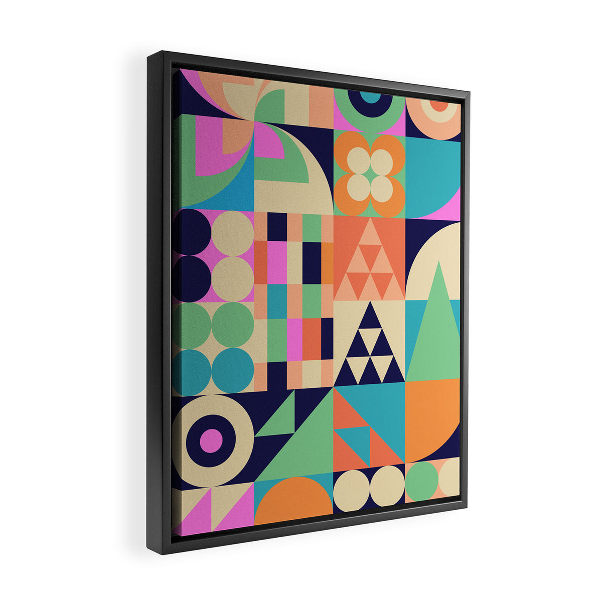 Retro Happy Geometric Combo Framed Canvas Print Gallery Image 2