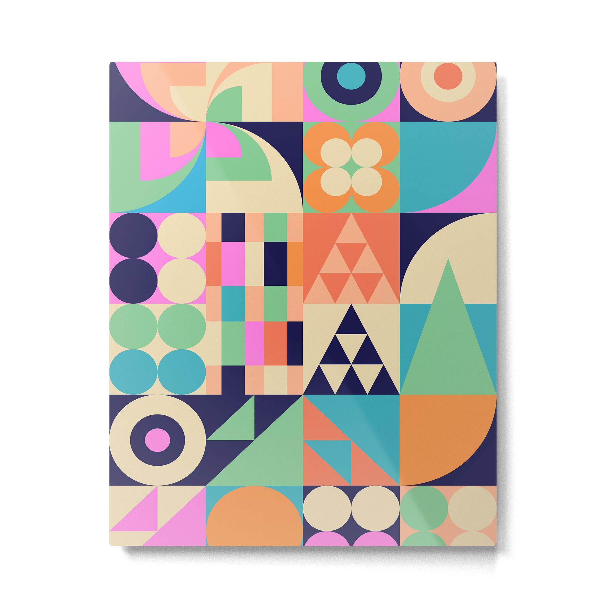 Retro Happy Geometric Combo Metal Print Gallery Image 4