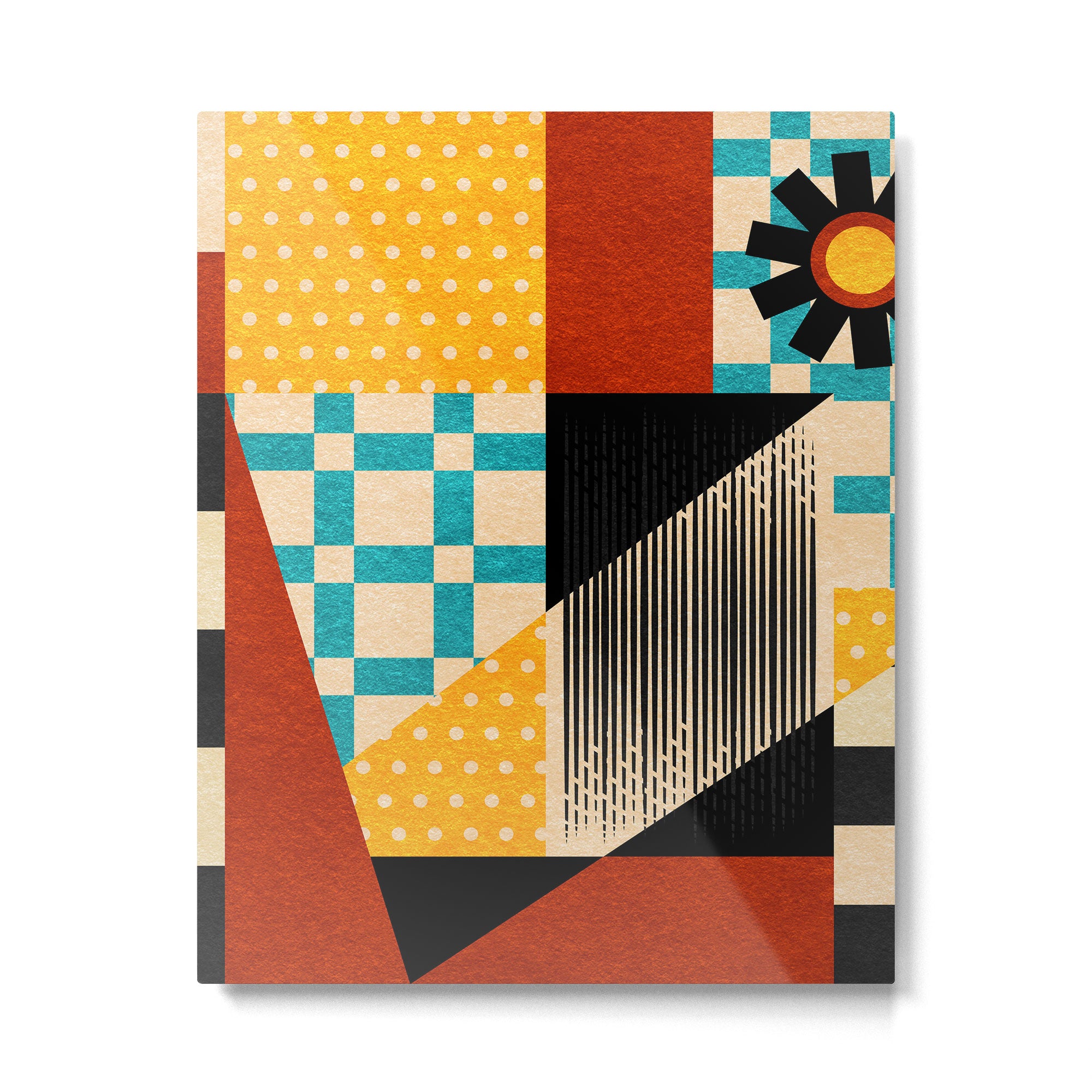 Retro Textured Modern Geometry City   Metal Print Gallery Image 6