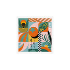 Tropical Orange Forest Sunset / Summer Nature Geometry Landscape Art Print Gallery Image 1