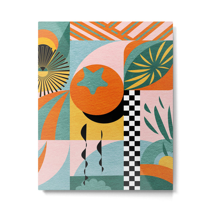 Tropical Orange Forest Sunset / Summer Nature Geometry Landscape Metal Print Gallery Image 1