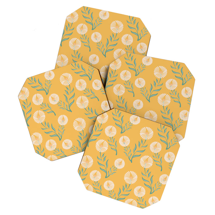 Yellow Flowers Coaster Gallery Image 1