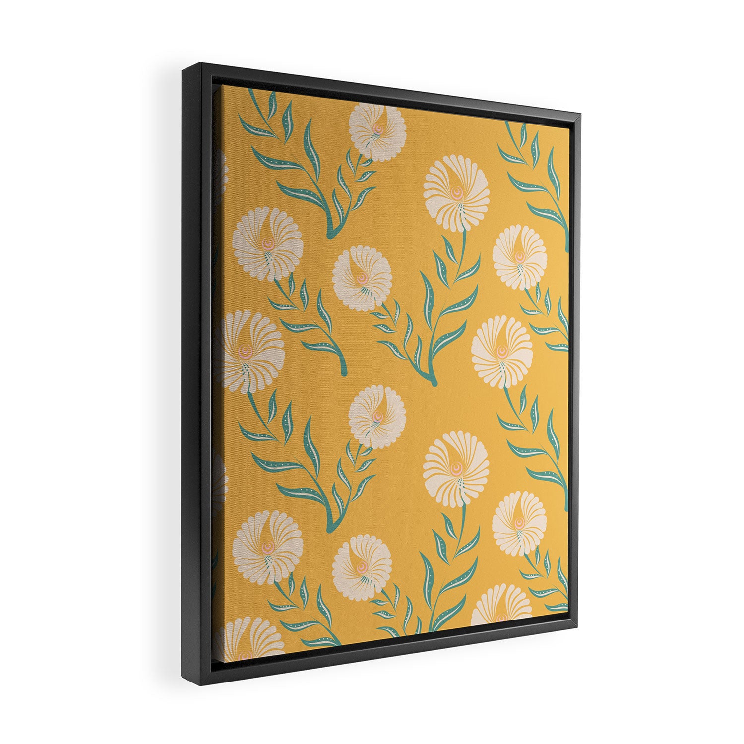 Yellow Flowers Framed Canvas Print Gallery Image 2