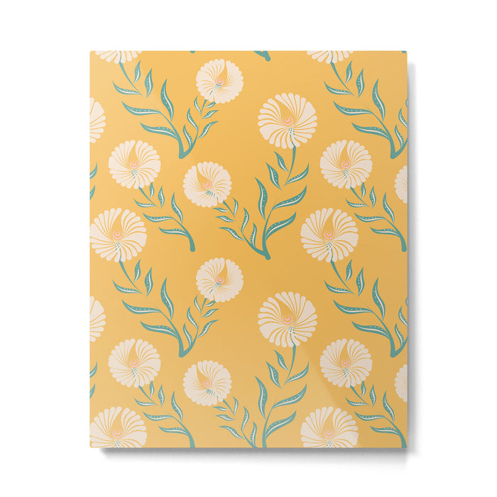 Yellow Flowers Metal Print Gallery Image 1