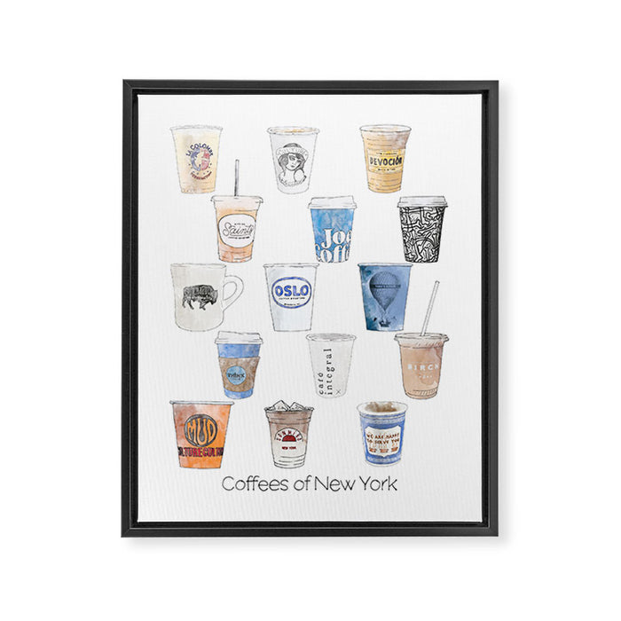 Coffees of New York Framed Canvas Print Gallery Image 1