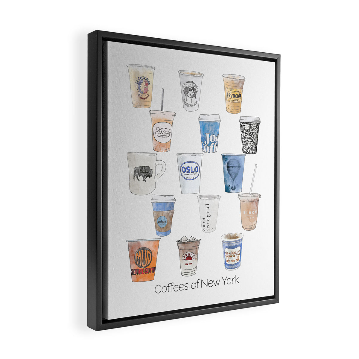 Coffees of New York Framed Canvas Print Gallery Image 2