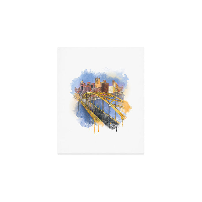 Pittsburgh Fort Pitt and Downtown Art Print Gallery Image 1