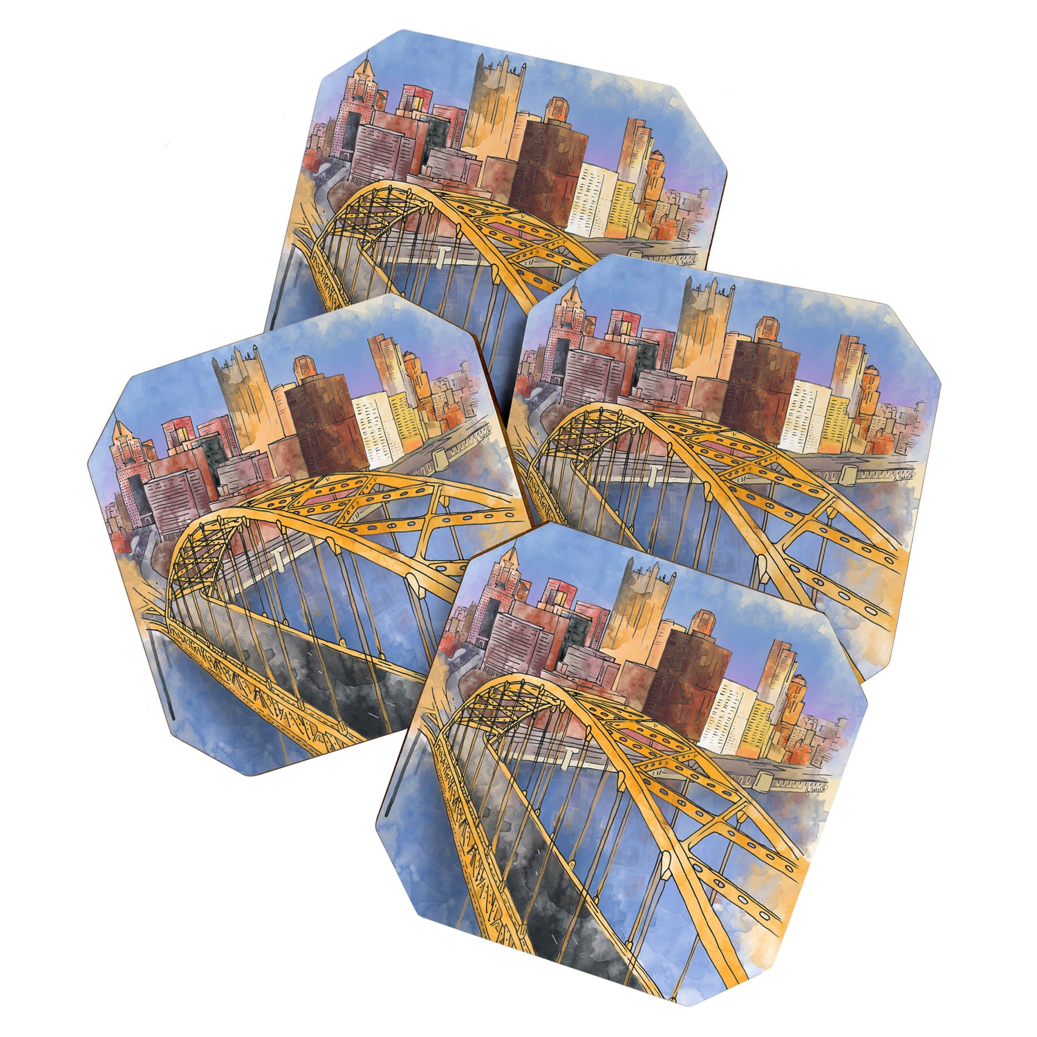 Pittsburgh Fort Pitt and Downtown Coaster Gallery Image 1