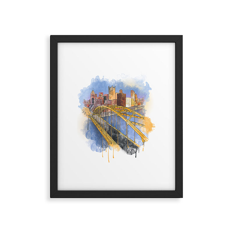 Pittsburgh Fort Pitt and Downtown Framed Art Print Gallery Image 5